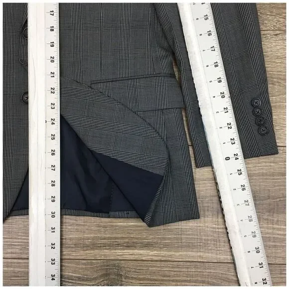 J CREW Mens Blazer Sport Coat Casual Jacket Size 38R 2 Button Wool Suit THOMPSON
